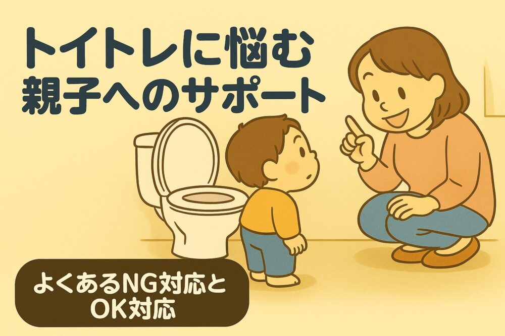 トイレトレーニングをする親子