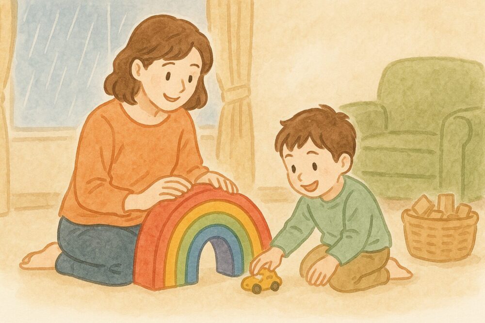 雨の日でも室内で楽しく遊ぶ親子