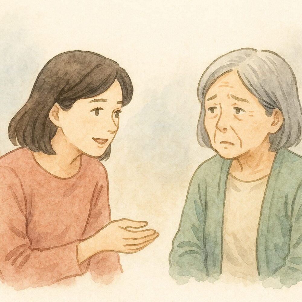 思い出話をする娘